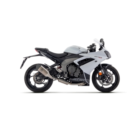 Kit Completo Catalitico Omologato Collettori Inox + Marmitta Veloce Titanio Triumph Daytona 660 '24 Con Fond.Carby