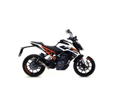 Marmitta Gp2 Nichrom Dark + Racc.Inox Ktm Duke 125 '17 Per Collettore Originale Omologata