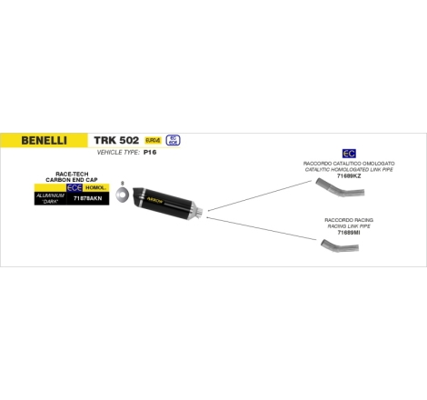 Raccordo Racing Inox Benelli Trk 502 '17/18 Per Terminali Race Tech