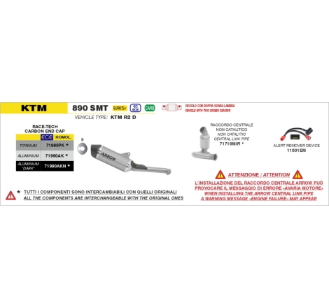 Raccordo Per Ktm 890 Smt E5+ '24 - Husqvarna Svartpilen 801 '24