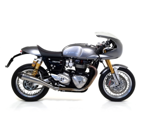 Marmitte Pro Racing Inox Triumph Thruxton 1200/1200R '16 Dx+Sx Con Fond. Carby Ric.Originale Omologate
