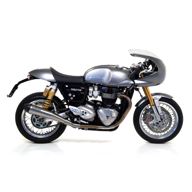 Marmitte Pro Racing Inox Triumph Thruxton 1200/1200R '16 Dx+Sx Con Fond. Carby Ric.Originale Omologate