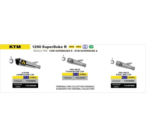 Silenziatore X-Kone Per Ktm 1290 Super Duke R '20/23 - 1390 Super Duke R '24