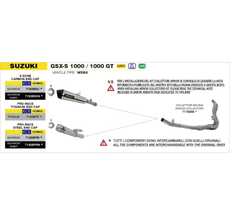 Silenziatore X-Kone Per Suzuki Gsx-S 1000 '21/24 - Gsx-S 1000Gt '21/24 - Gsx-S 1000Gx '24