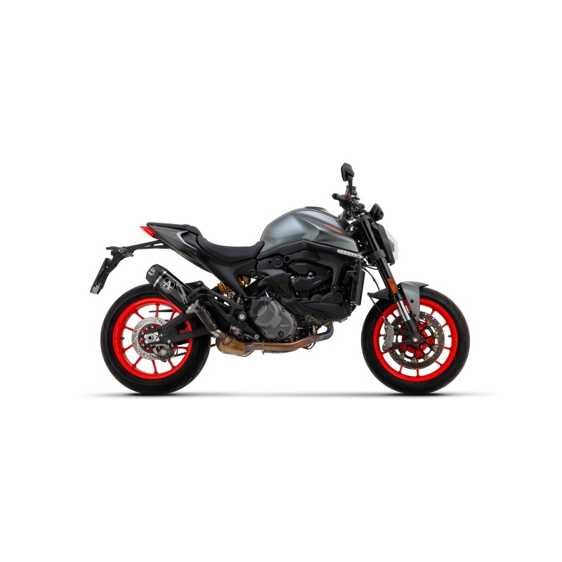 Marmitta Omologata Indy Race Alluminio Dark Raccordo Saldato Ducati Monster 937 '21/22 Con Fond.Carby Ric.Originale