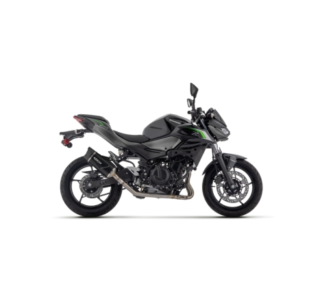 Marmitta Omologata Indy-Race Evo Alluminio "Dark" Racc.Sald. Con Fond. Carby Kawasaki Z500/Ninja 500 E5+'24 Ric. Originale + Ric
