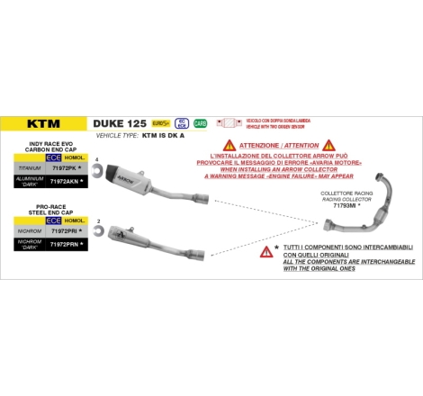 Silenziatore Pro-Race Per Ktm Duke 125 '24 - Duke 390 '24