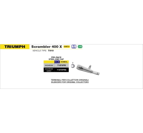 Silenziatore Pro-Race Per Triumph Scrambler 400X - Speed 400 '24