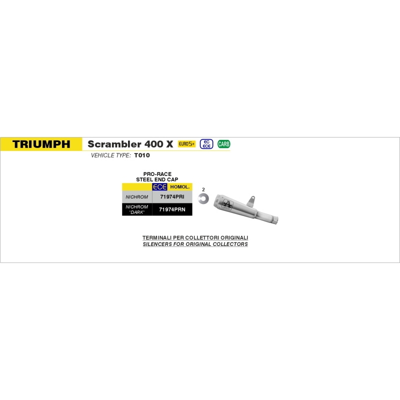 Silenziatore Pro-Race Per Triumph Scrambler 400X - Speed 400 '24