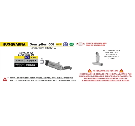 Silenziatore Indy Race Evo Per Husqvarna Svartpilen 801 '24