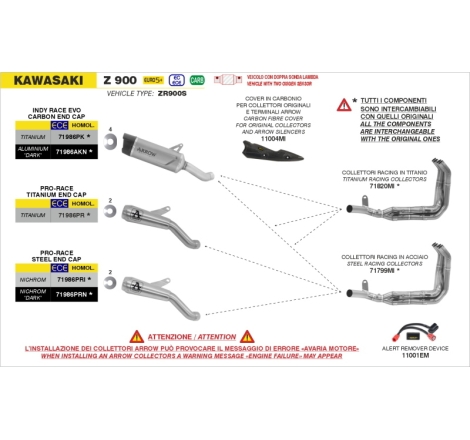 Silenziatore Pro Race Titanio Per Kawasaki Z900 2025