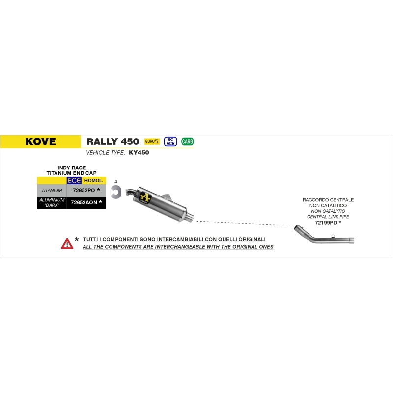 Raccordo Inox Centrale Dekat Per Kove 450 Rally