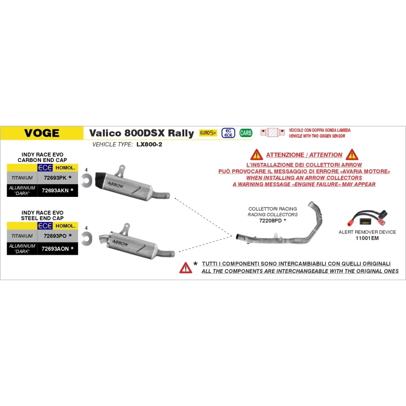 Kit Collettori In Inox Per Voge Valico 800Dsx Rally E5+ 2025