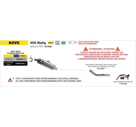 Raccordo In Inox Per Kove 450 Rally E5+ 2025/2026