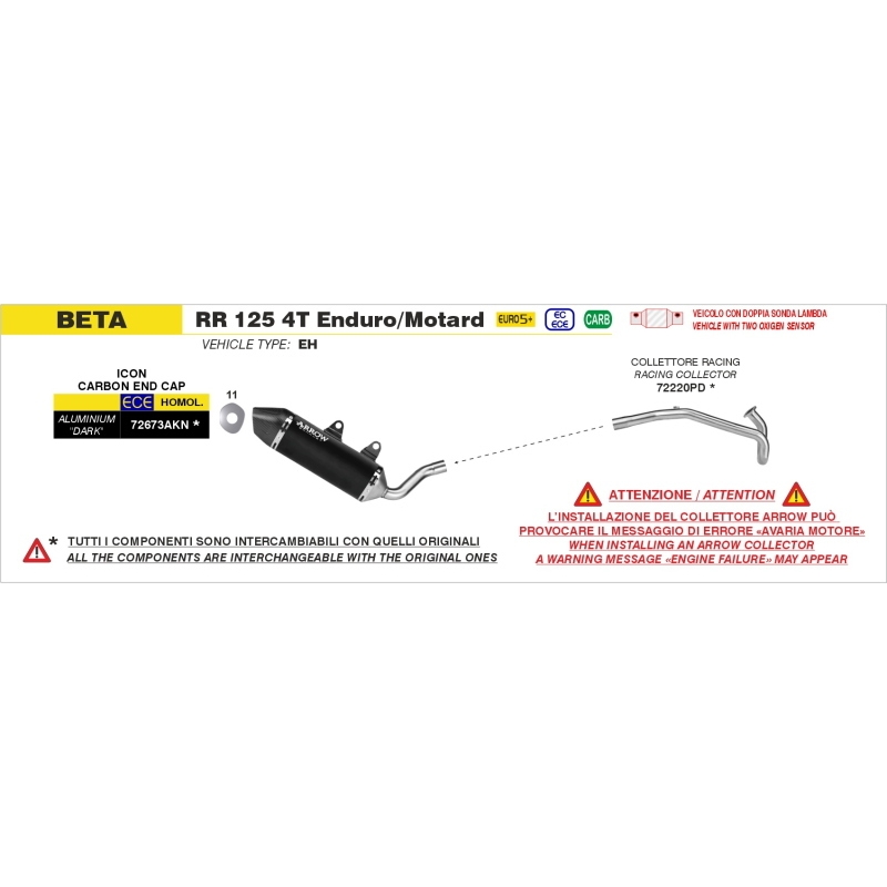 Collettore In Inox Per Beta Rr125 4T Enduro/Motard E5+ '26