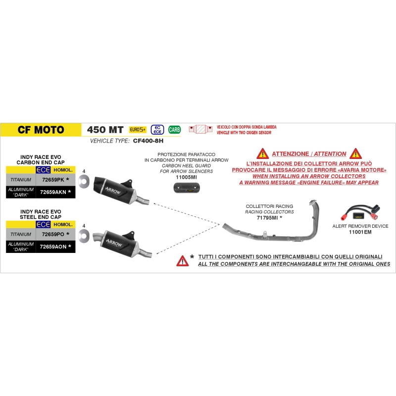 Silenziatore Indy Race Evo Titanio Per Cf Moto 450Mt '25