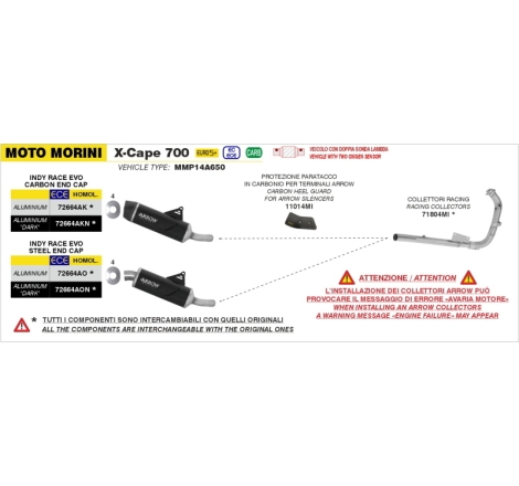 Silenziatore Ndy Race Evo In Alluminio Per Moto Morini X-Cape 700 E5+ 2025