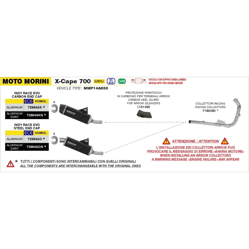 Silenziatore Ndy Race Evo In Alluminio Per Moto Morini X-Cape 700 E5+ 2025