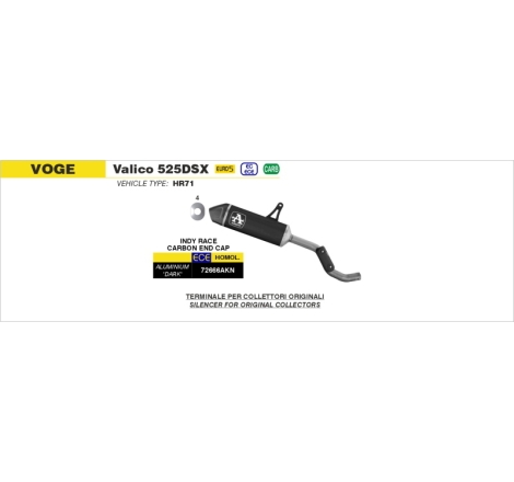 Silenziatore Indy Race Alluminio Dark Per Voge Valico 525Dsx E5+ '25