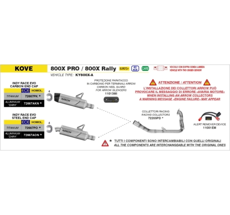 Silenziatore Indy Race Evo In Alluminio "Dark" Per Kove 800X Pro / 800 Rally E5+ 2025