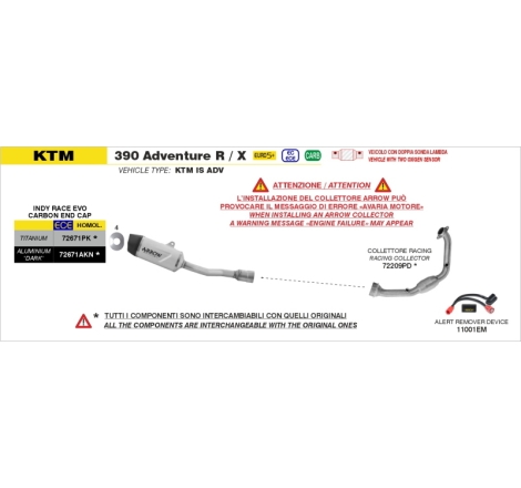 Silenziatore Indy-Race Evo In Alluminio "Dark" Per Ktm 390 Adv R/X - 390 Enduro