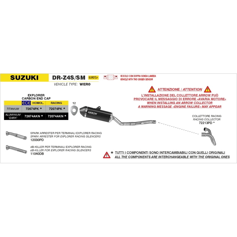 Silenziatore Explorer In Titanio Per Suzuki Dr-Z4S/Sm E5+ 2026