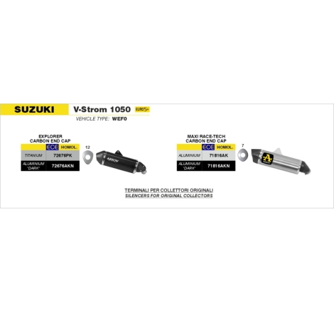 Silenziatore Explorer In Titanio Per Suzuki V-Strom 1050De/Se E5+ 2025/2026 E 2020/2024