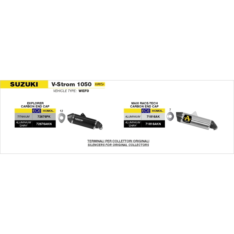 Silenziatore Explorer In Titanio Per Suzuki V-Strom 1050De/Se E5+ 2025/2026 E 2020/2024