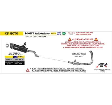 Silenziatore Indy Race Evo In Alluminio "Dark" Per Cf Moto 700Mt Adv E5+ '25/'26