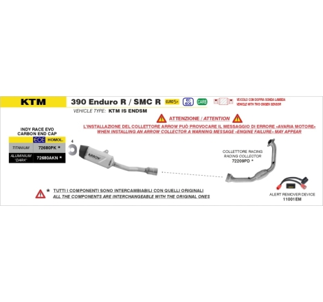 Silenziatore Indy-Race Evo In Titanio Per Ktm 390 Enduro R E5+ '25/'26