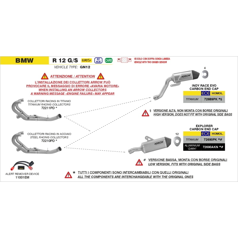 Silenziatore Explorer In Alluminio "Dark" Per Bmw R12G/S E5+ 2025/2026