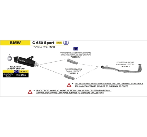 Raccordo Acc.Inox Bmw C 650 Sport '16/20Ric.Arrow