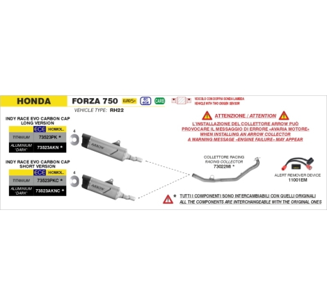 Collettore In Inox Per Honda Forza 750 E5+ 2025