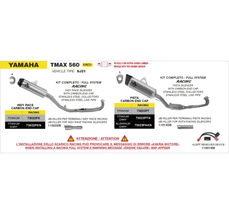 Kit Racing Collettore + Terminale Indy Race Titanio "Dark" Per Yamaha T-Max 560 '25