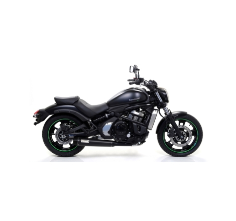 Kit Completo 2:1 Inox Kawasaki Vulcan S 650 '14/16 Marmitta Omologata Rebel Nichrom Dark Con Fond.Carby