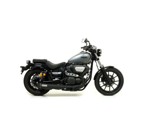 Kit Raccordo + Marmitta Omologata Rebel Nichrom Dark Yamaha Xv 950R '14/16 Con Fondello Carby Ric.Originale