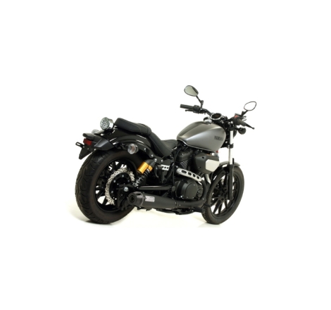 Kit Raccordo + Marmitta Omologata Rebel Nichrom Dark Yamaha Xv 950R '14/16 Con Fondello Carby Ric.Originale