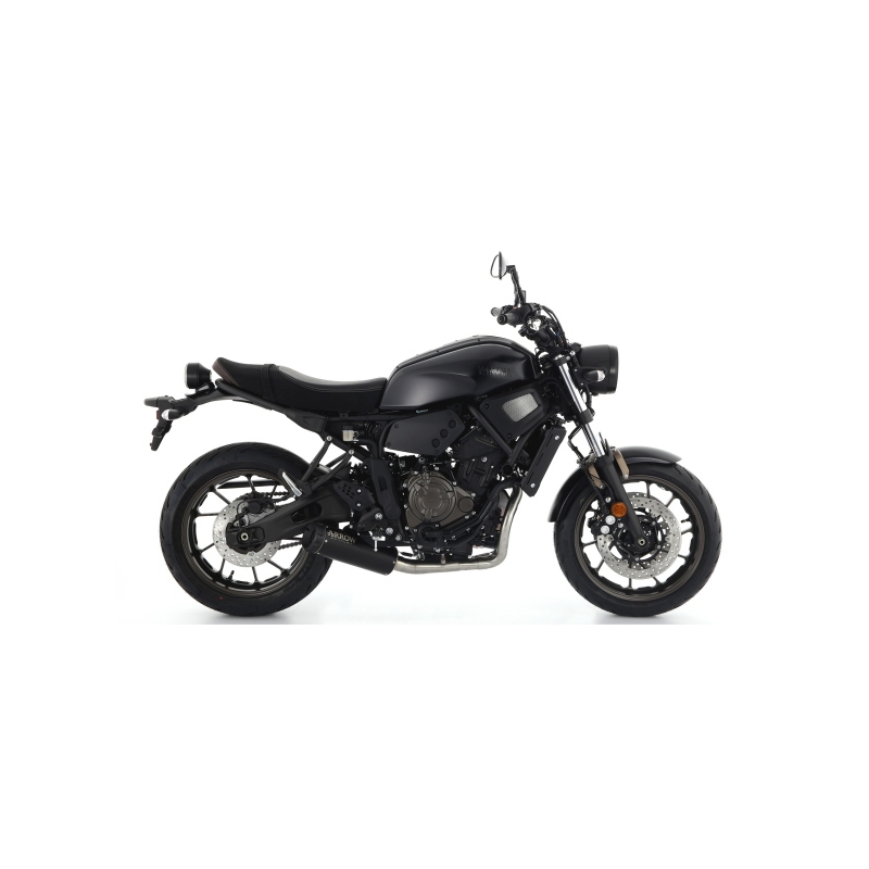 Marmitta Omologata Rebel Nichrom Dark Yamaha Xsr 700 '21 Con Fondello In Alluminio Nero Per Collettori Arrow