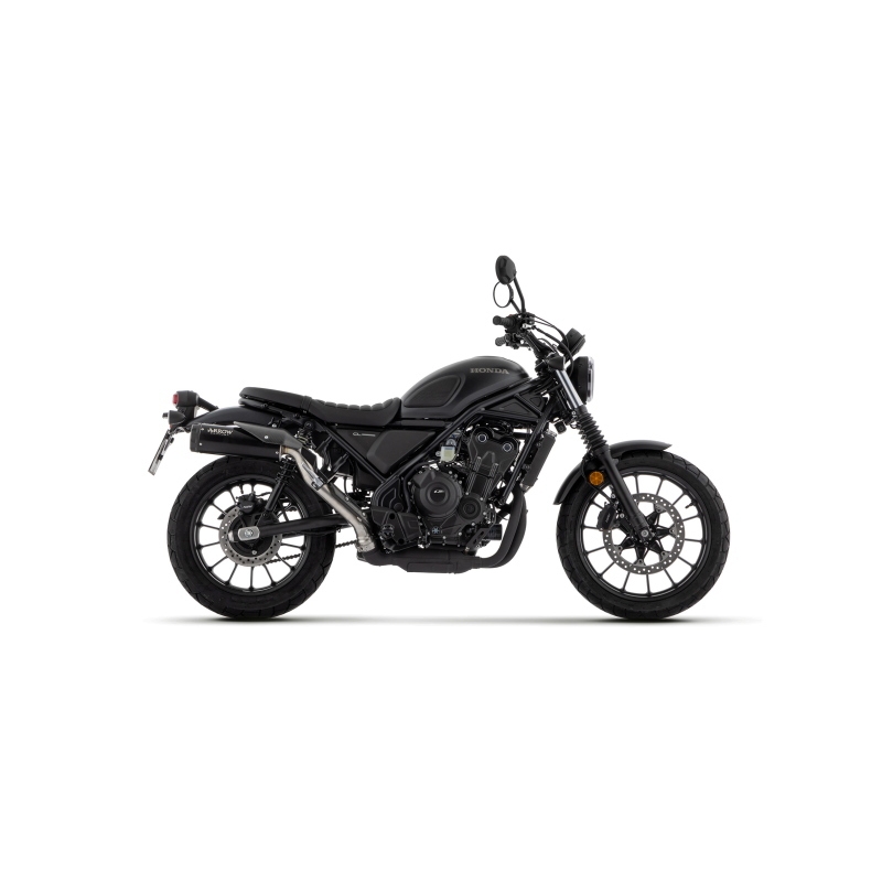 Marmitta Omologata Rebel Nichrom Dark Honda Cl 500 '23 Con Fond.Alluminio Neroric.Orig.+Ric.Arrow