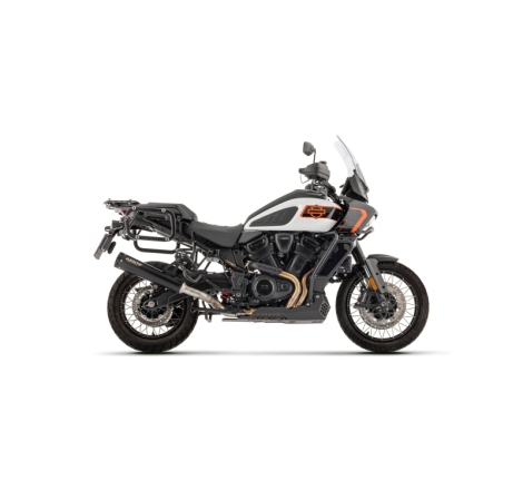 Silenziatore Racing Rebel "Dark" Con Fond. Alluminio Anod. Nero Harley-Davidson Ra1250 Pan America E5+ 2026 Ric. Or. + Ric. Arro