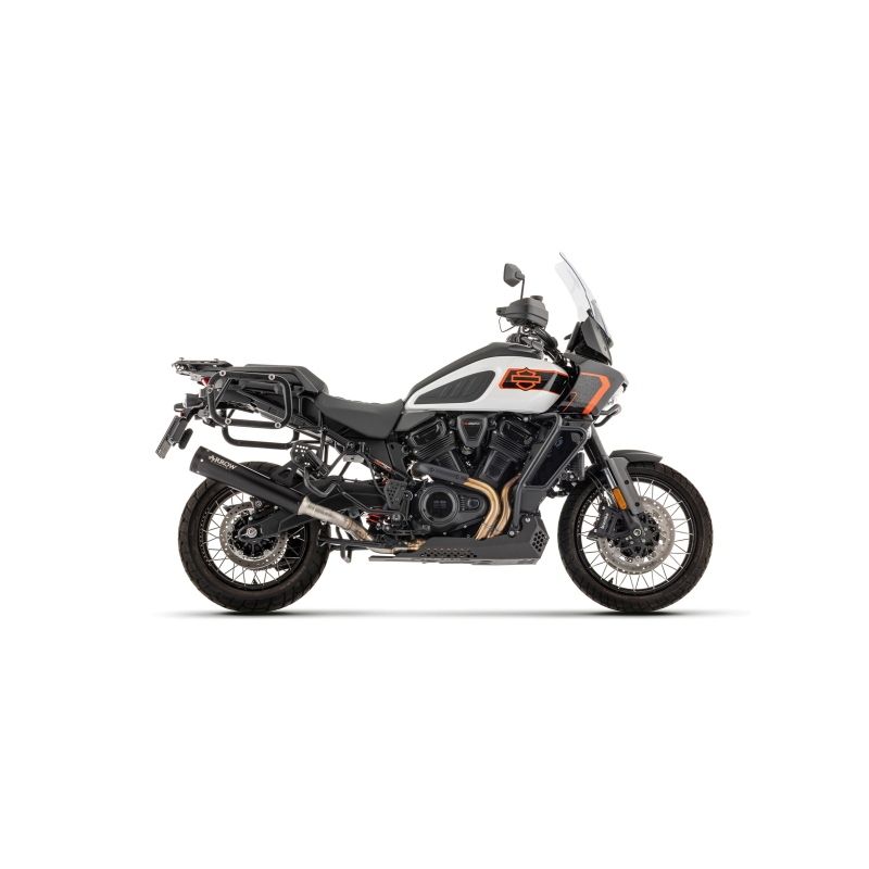 Silenziatore Racing Rebel "Dark" Con Fond. Alluminio Anod. Nero Harley-Davidson Ra1250 Pan America E5+ 2026 Ric. Or. + Ric. Arro