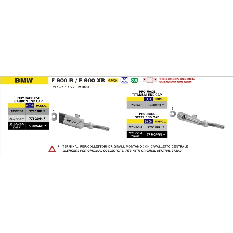 Kit Silenziatore Pro-Race In Titanio + Raccordo In Acciaio Inox Per Bmw F900R E5+ 2025