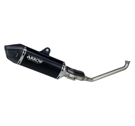 Silenziatore Icon In Alluminio "Dark" + Raccordo In Inox Per Zontes Zt125-U E5+ 2025