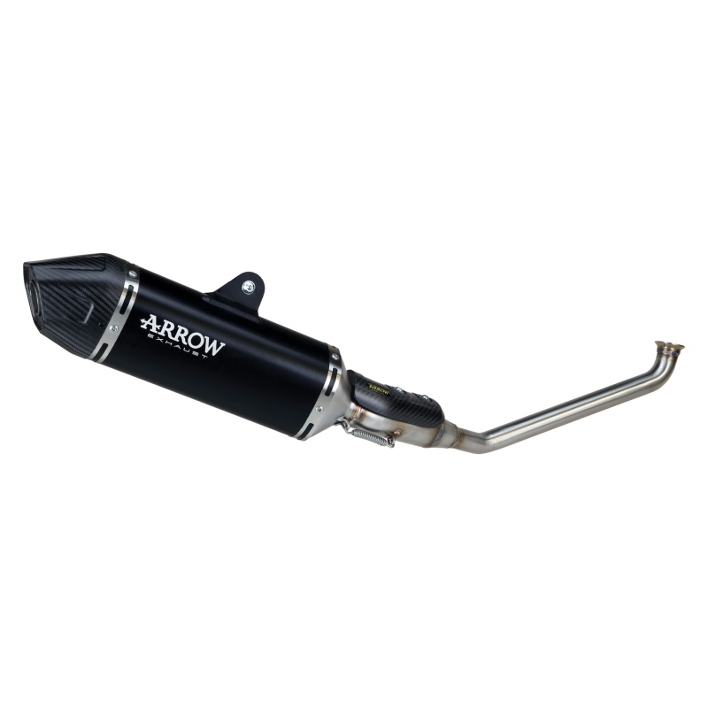Silenziatore Icon In Alluminio "Dark" + Raccordo In Inox Per Zontes Zt125-U E5+ 2025