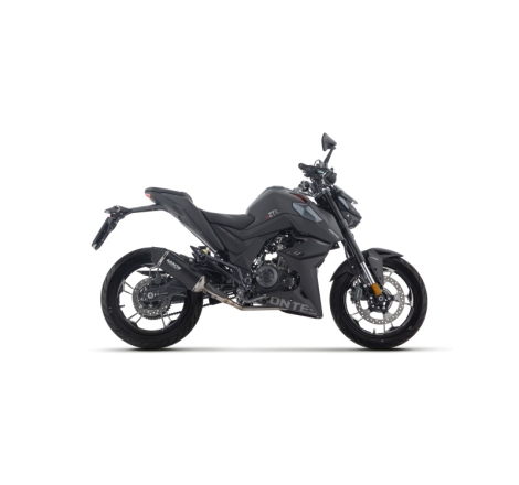 Silenziatore Icon In Alluminio "Dark" + Raccordo In Inox Per Zontes Zt125-U E5+ 2025