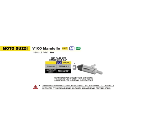 Silenziatore Indy Race Evo In Titanio Per Motoguzzi V100 Mandello / Stelvio E5+ 2025