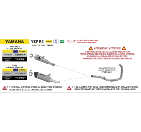 Silenziatore Pro-Race In Nichrom "Dark" Per Yamaha Yzf-R3 E5+ '25/'26