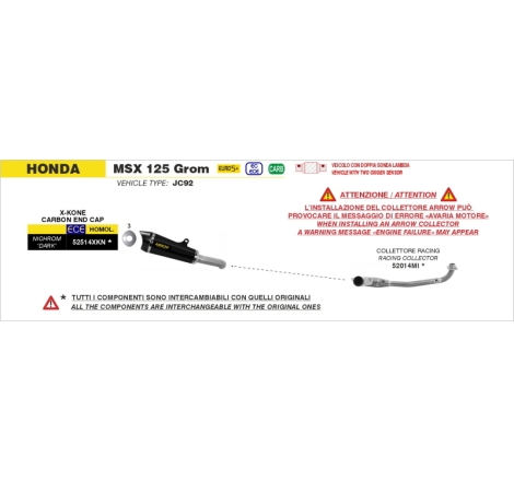 Collettore Dekat In Inox Per Honda Msx 125 E5+ '25/'26