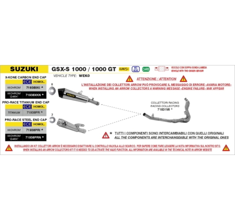 Collettori Dekat In Inox Per Suzuki Gsx-S 1000 Gx  E5+ '25/26