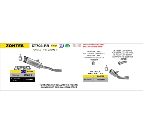 Silenziatore Ndy-Race Evo In Alluminio "Dark" Per Zontes 703Rr E5+ '25/'26